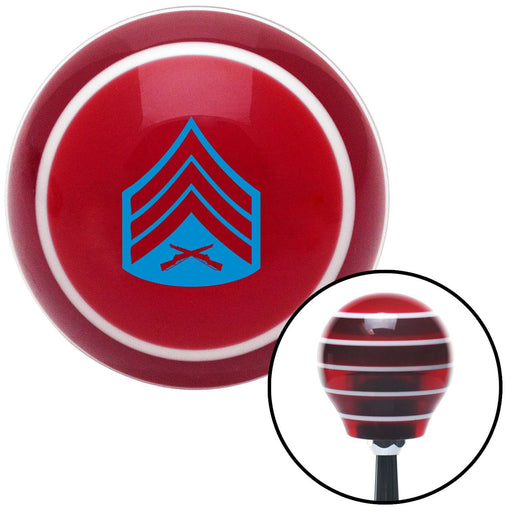 Blue 04 Sergeant Red Stripe Shift Knob with M16 x 15 Insert