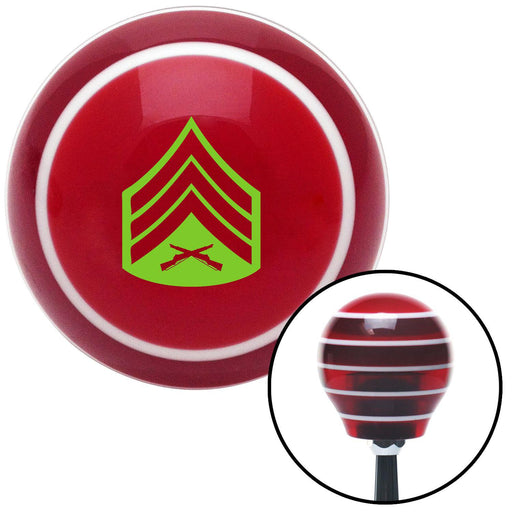 Green 04 Sergeant Red Stripe Shift Knob with M16 x 15 Insert