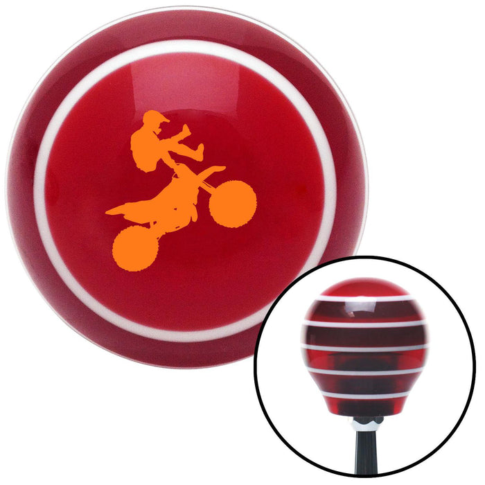 Orange Motocross Rider Red Stripe Shift Knob with M16 x 15 Insert