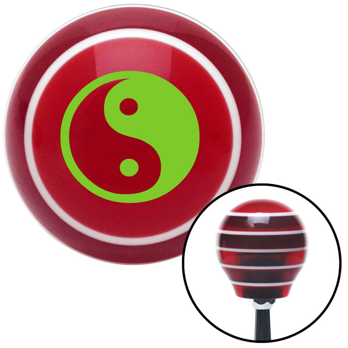 Green Yin and Yang Red Stripe Shift Knob with M16 x 15 Insert