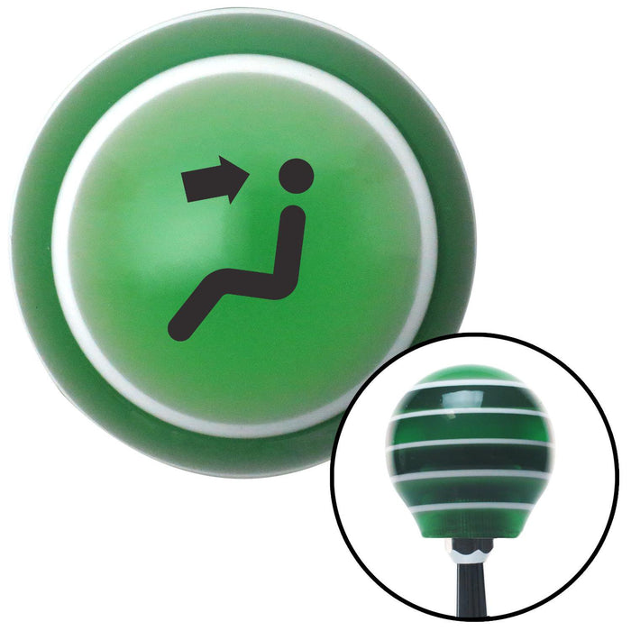 Black Automotive Air Face Green Stripe Shift Knob with M16 x 15 Insert