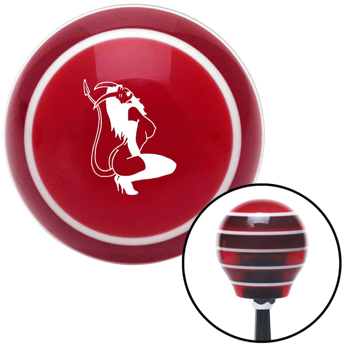 White Devil Temptress Red Stripe Shift Knob with M16 x 15 Insert