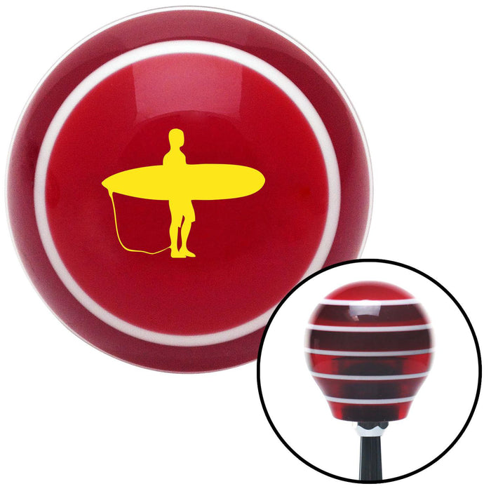 Yellow Surfer Red Stripe Shift Knob with M16 x 15 Insert