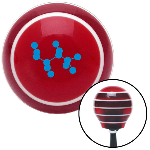 Blue Molecule Structure Red Stripe Shift Knob with M16 x 15 Insert