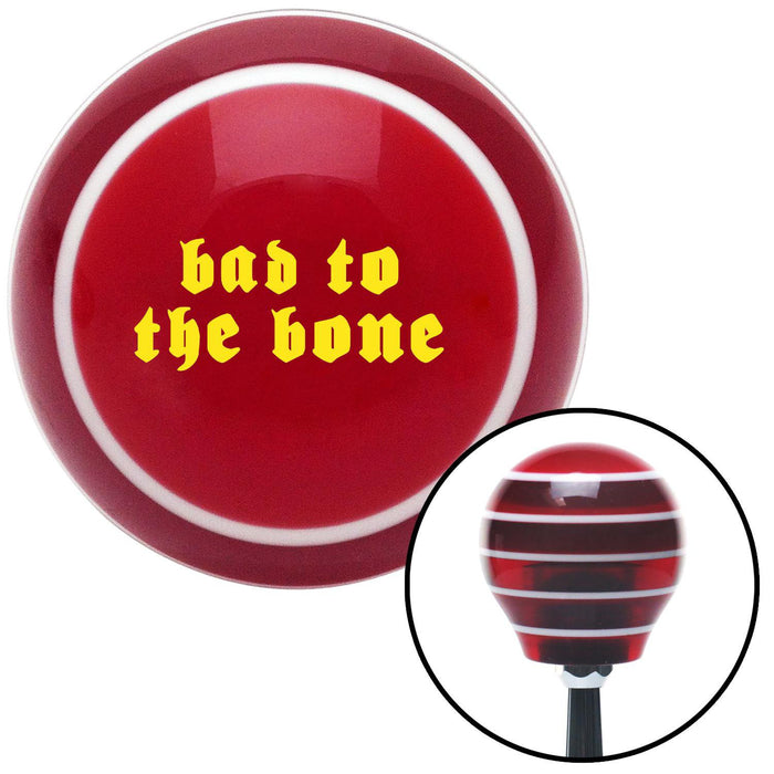 Yellow bad to the bone Red Stripe Shift Knob with M16 x 15 Insert