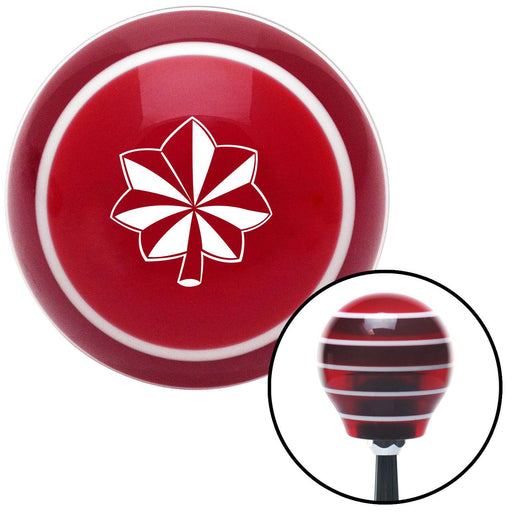 White Major and Lieutenant Colonel Red Stripe Shift Knob with M16 x 15 Insert