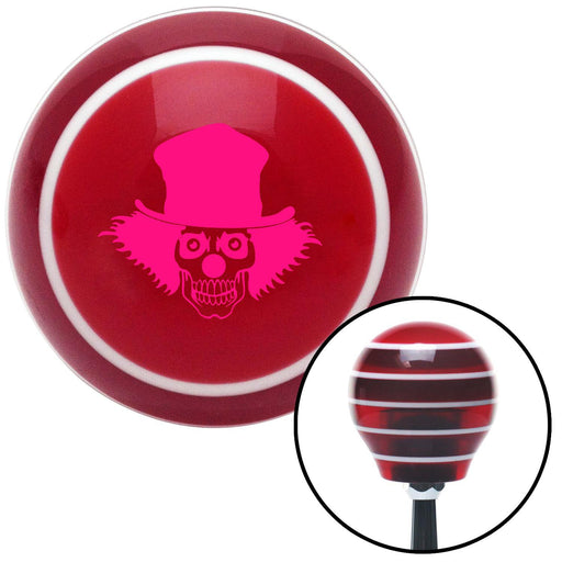 Pink Skull Clown Red Stripe Shift Knob with M16 x 15 Insert