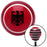 Black Heraldic Eagle Red Stripe Shift Knob with M16 x 15 Insert