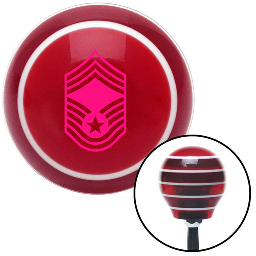 Pink Chief Master Sergeant Red Stripe Shift Knob with M16 x 15 Insert