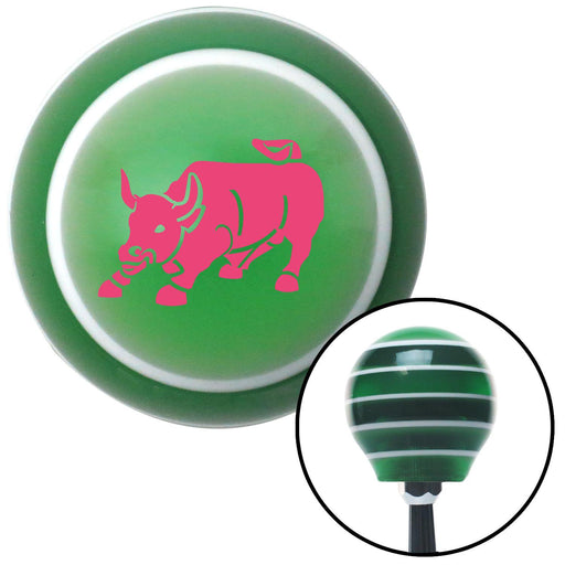 Pink Bull Green Stripe Shift Knob with M16 x 15 Insert