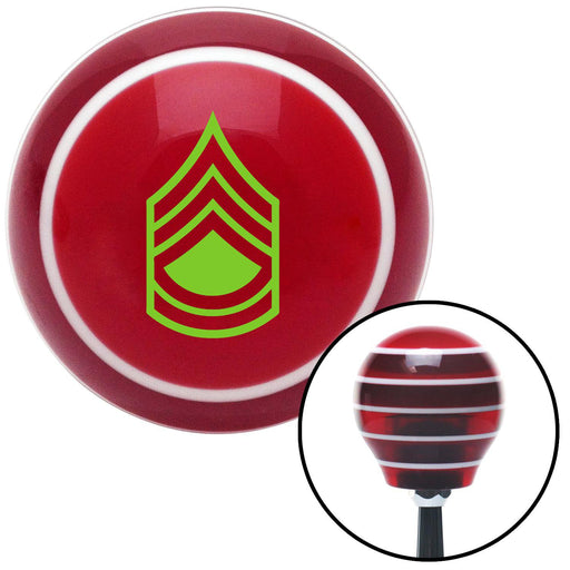 Green Sergeant First Class Red Stripe Shift Knob with M16 x 15 Insert