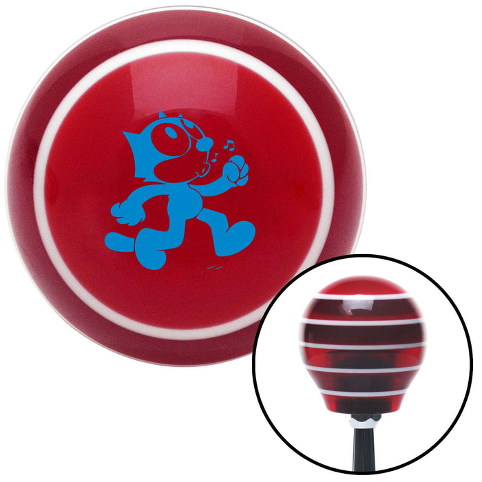 Blue Felix The Cat Whistling Red Stripe Shift Knob with M16 x 15 Insert