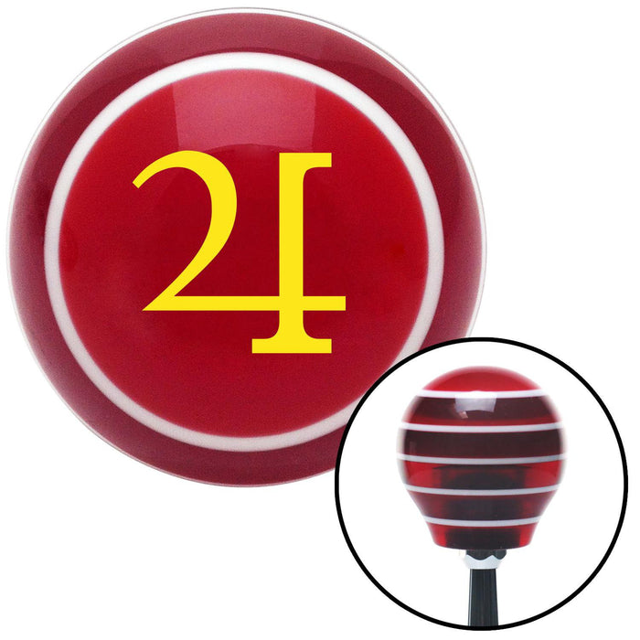 Yellow Jupiter Red Stripe Shift Knob with M16 x 15 Insert