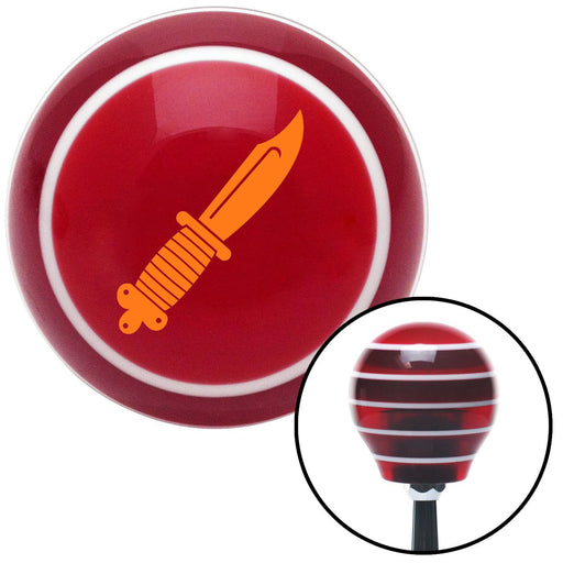 Orange Hunting Knife Red Stripe Shift Knob with M16 x 15 Insert