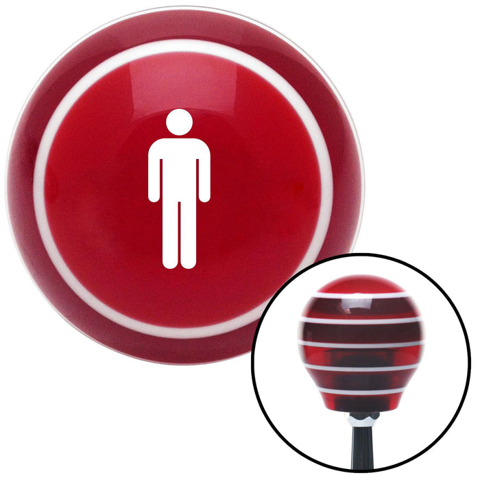 White Man Red Stripe Shift Knob with M16 x 15 Insert