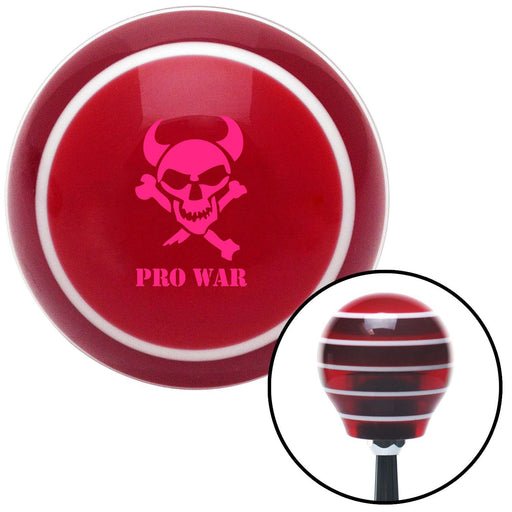 Pink Skull 7 Red Stripe Shift Knob with M16 x 15 Insert