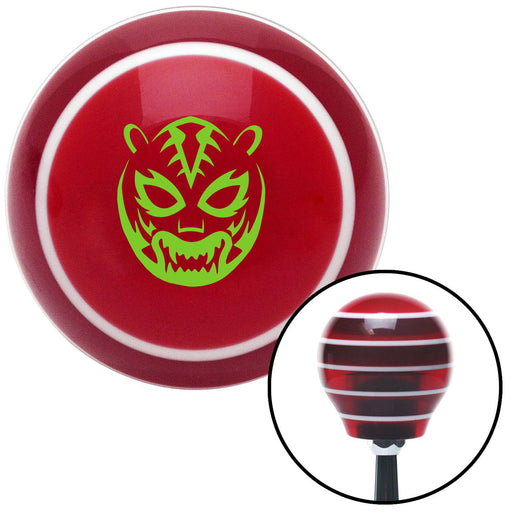 Green Lucha Libre Mask Red Stripe Shift Knob with M16 x 15 Insert