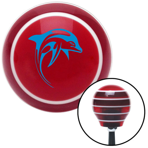 Blue Marine Dolphin 2 Red Stripe Shift Knob with M16 x 15 Insert