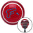 Blue Gun Outline w Bullet Holes Red Stripe Shift Knob with M16 x 15 Insert