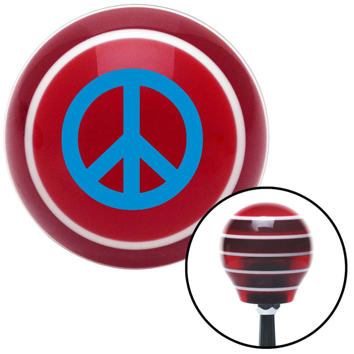 Blue Peace Sign Red Stripe Shift Knob with M16 x 15 Insert