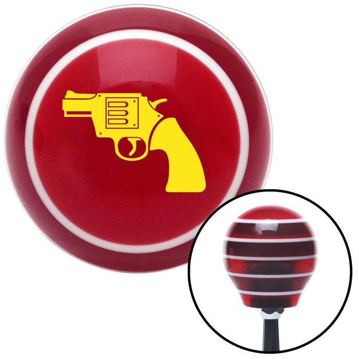 Yellow Hand Gun Red Stripe Shift Knob with M16 x 15 Insert