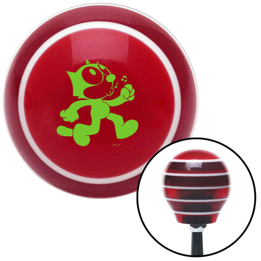 Green Felix The Cat Whistling Red Stripe Shift Knob with M16 x 15 Insert