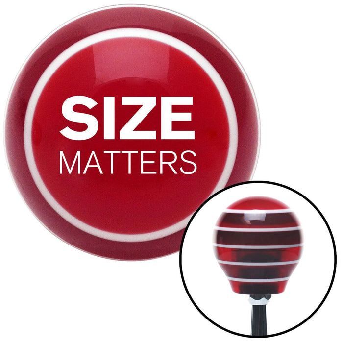 White Size Matters Red Stripe Shift Knob with M16 x 15 Insert