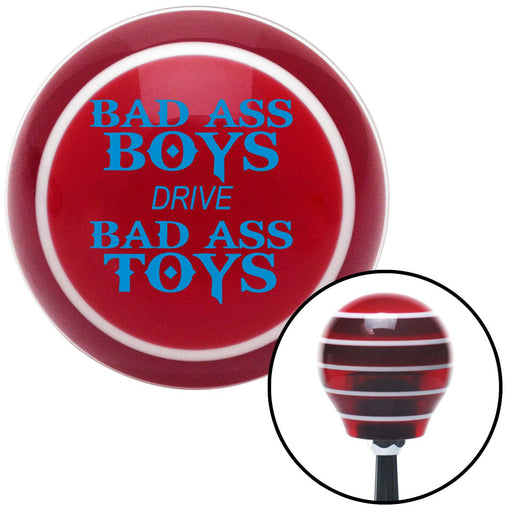 Blue Bad Ass Boys Drive Bad Ass Toys Red Stripe Shift Knob with M16 x 15 Insert