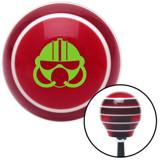 Green Gas Mask Red Stripe Shift Knob with M16 x 15 Insert