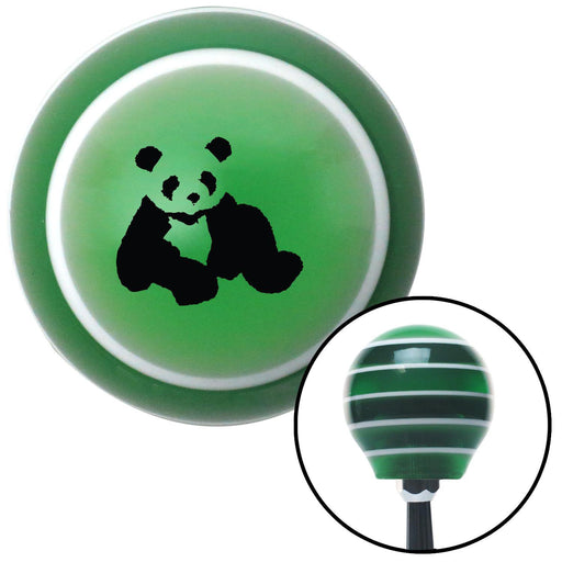 Black Panda Bear Green Stripe Shift Knob with M16 x 15 Insert