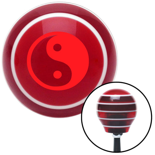 Red Yin  Yang Red Stripe Shift Knob with M16 x 15 Insert