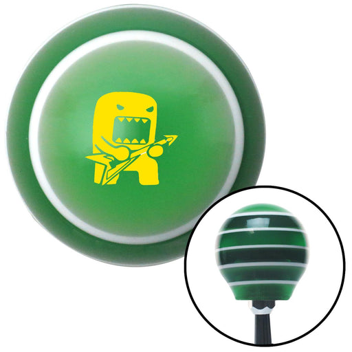 Yellow Domo Jammin Green Stripe Shift Knob with M16 x 15 Insert