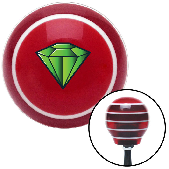 Diamond Green Red Stripe Shift Knob with M16 x 15 Insert