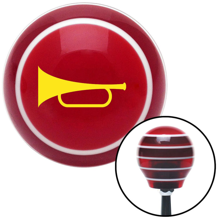 Yellow Horn Red Stripe Shift Knob with M16 x 15 Insert