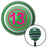 Pink Ball 13 Green Stripe Shift Knob with M16 x 15 Insert