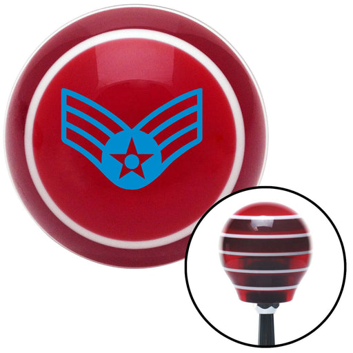 Blue Senior Airman Red Stripe Shift Knob with M16 x 15 Insert