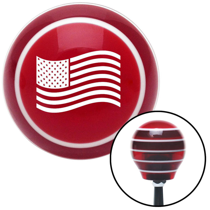 White US Flag Red Stripe Shift Knob with M16 x 15 Insert