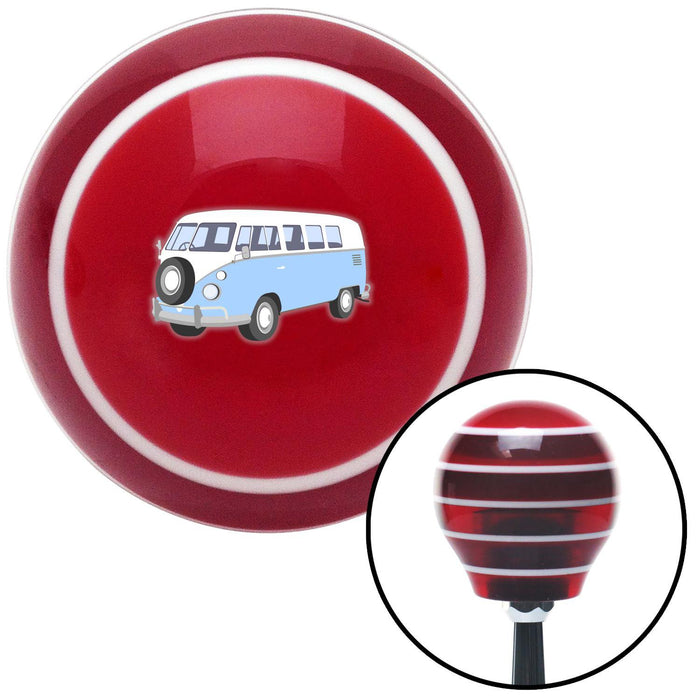 Baby Blue Camper Red Stripe Shift Knob with M16 x 15 Insert