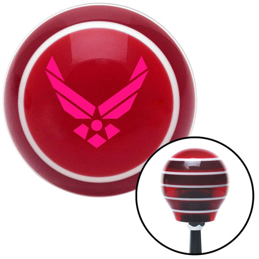 Pink The Air Force Symbol Red Stripe Shift Knob with M16 x 15 Insert