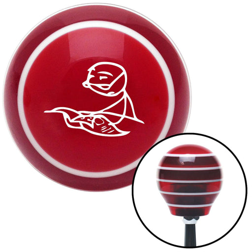 White Newspaper Guy Red Stripe Shift Knob with M16 x 15 Insert