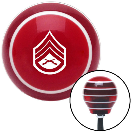 White 05 Staff Sergeant Red Stripe Shift Knob with M16 x 15 Insert