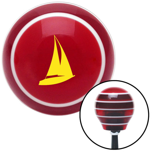 Yellow Sailboat Red Stripe Shift Knob with M16 x 15 Insert