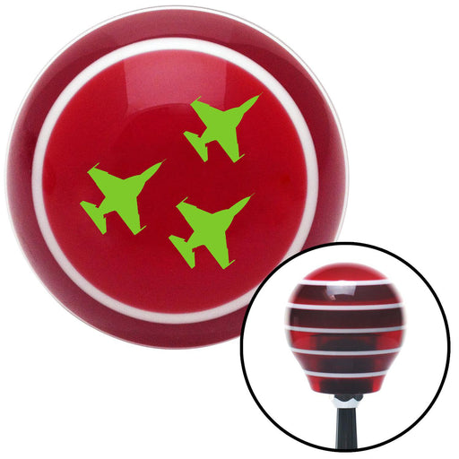 Green Jets Red Stripe Shift Knob with M16 x 15 Insert