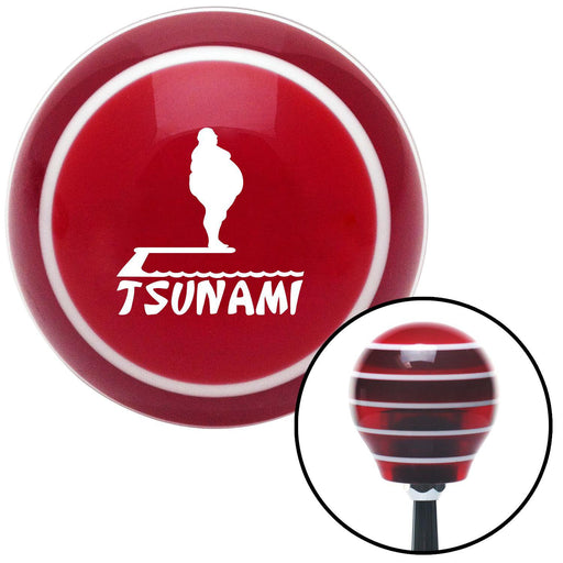 White Tsunami Red Stripe Shift Knob with M16 x 15 Insert