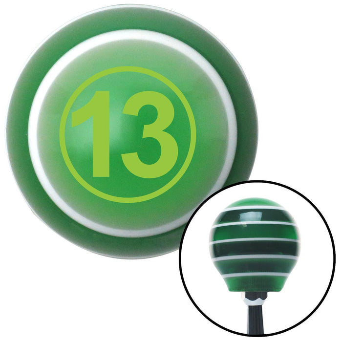 Green Ball 13 Green Stripe Shift Knob with M16 x 15 Insert