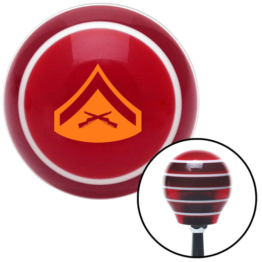 Orange 02 Lance Corporal Red Stripe Shift Knob with M16 x 15 Insert