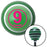 Pink Ball 9 Green Stripe Shift Knob with M16 x 15 Insert