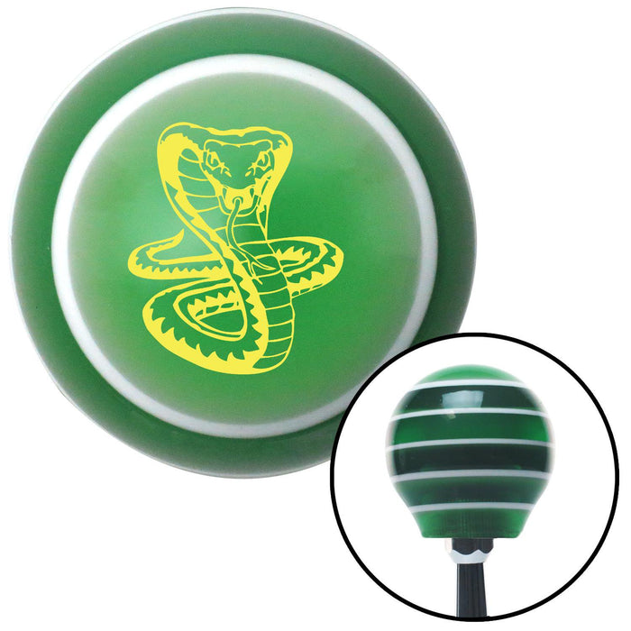 Yellow Cobra Green Stripe Shift Knob with M16 x 15 Insert