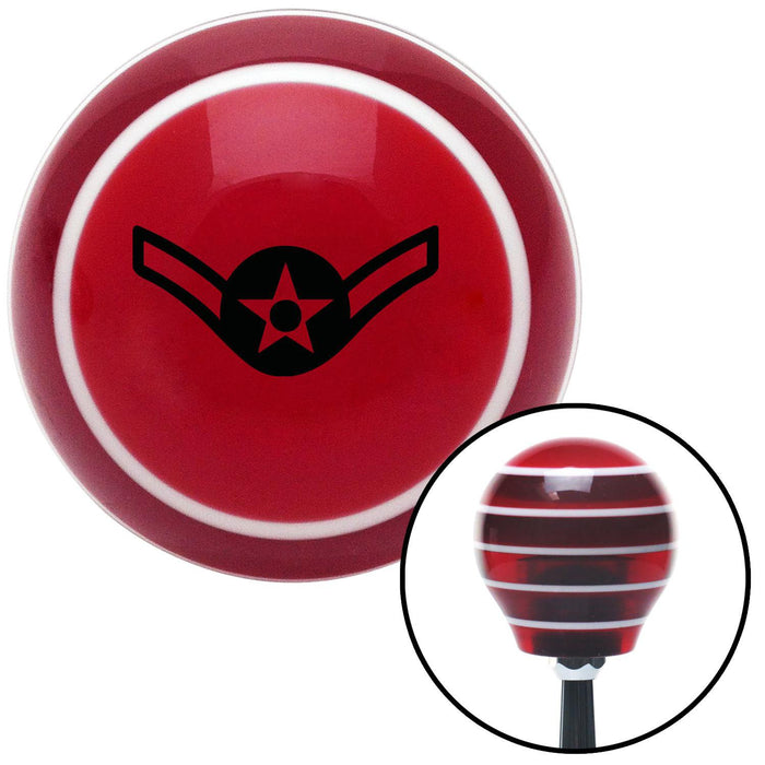 Black Airman Red Stripe Shift Knob with M16 x 15 Insert