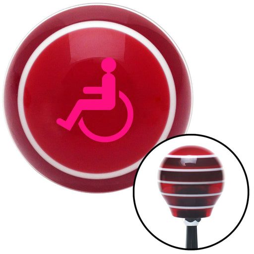 Pink Wheelchair Red Stripe Shift Knob with M16 x 15 Insert